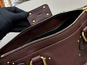 Okify Chloe Paddington Bag In Burgundy Grained Leather 36x18x16cm - 2