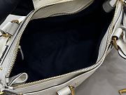 Okify Chloe Paddington Bag In White Grained Leather 36x18x16cm - 6