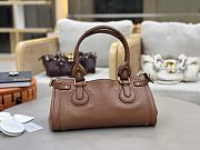 Okify Chloe Paddington Bag In Brown Grained Leather 36x18x16cm - 4
