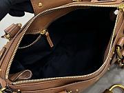 Okify Chloe Paddington Bag In Brown Grained Leather 36x18x16cm - 3