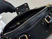 Okify Chloe Paddington Bag In Black Grained Leather 36x18x16cm - 6