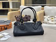 Okify Chloe Paddington Bag In Black Grained Leather 36x18x16cm - 5