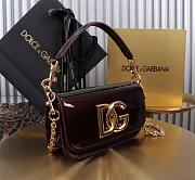Okify Dolce & Gabbana 3.5 Bag In Dark Purple Patent 11x19x5cm - 2