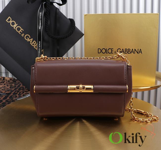 Okify Dolce & Gabbana Marlene Bag In Dark Brown 18x10.6x7cm - 1