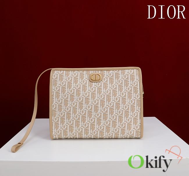 Okify Dior 30 Montaigne Dea Pouch In Beige Oblique 30cm - 1