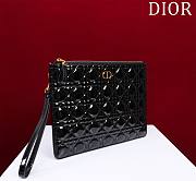 Okify Dior Caro Pouch In Black Patent 30cm - 2