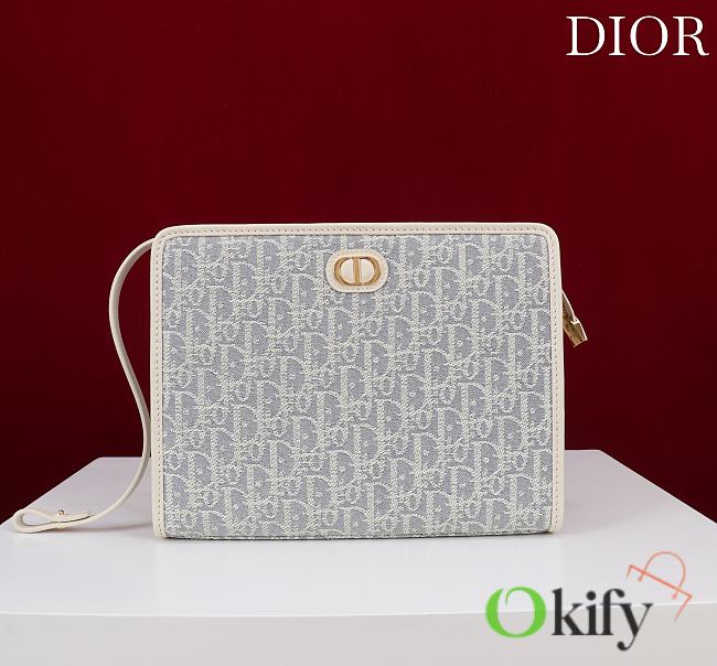 Okify Dior 30 Montaigne Dea Pouch In Gray Oblique 30cm - 1