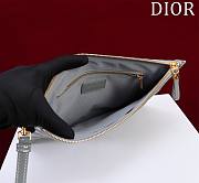 Okify Dior Caro Pouch In Gray Patent 30cm - 5