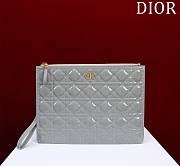 Okify Dior Caro Pouch In Gray Patent 30cm - 1