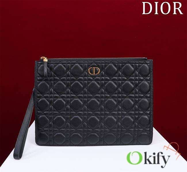 Okify Dior Caro Pouch In Black Matte 30cm - 1