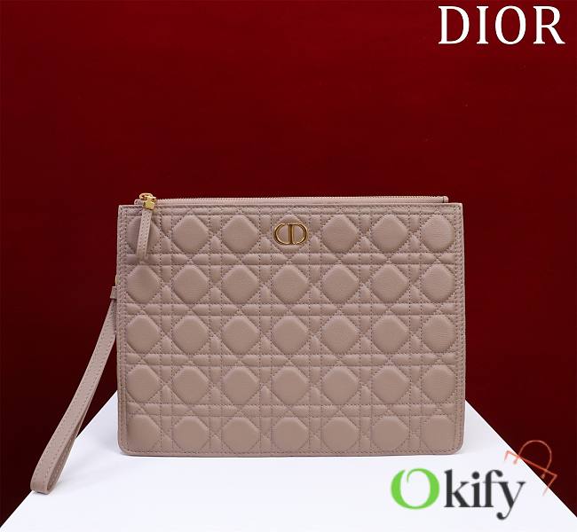 Okify Dior Caro Pouch In Light Pink Matte 30cm - 1
