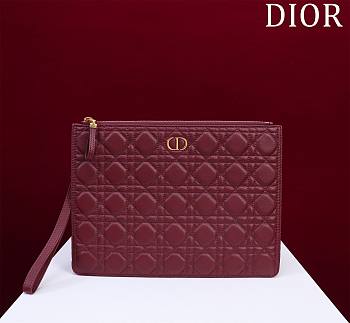 Okify Dior Caro Pouch In Red Matte 30cm