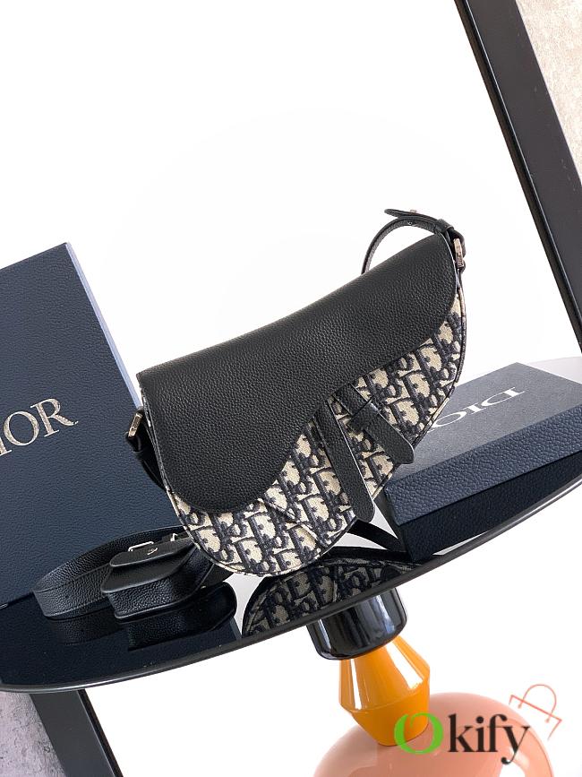 Okify Dior Saddle Bag In Blue Oblique For Men 26x17x5cm - 1