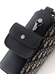 Okify Dior Mini Bucket Bag In Blue Oblique And Calfskin For Men 22x13.5x7cm - 5