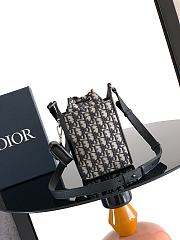 Okify Dior Mini Bucket Bag In Blue Oblique And Calfskin For Men 22x13.5x7cm - 3