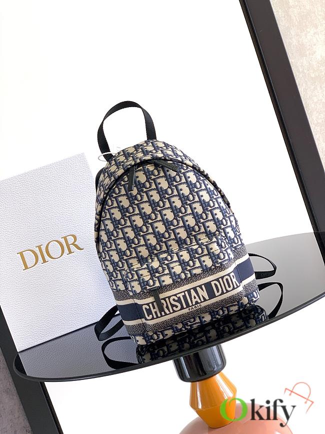 Okify Dior Mini Backpack In Blue Oblique 21.5x13x31.5cm - 1