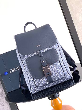 Okify Dior Saddle Backpack In Blue Oblique 41x26.5x14cm