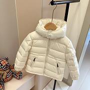 Okify Moncler White Waist Adjustable Down Jacket For Kids  - 4