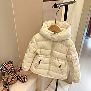 Okify Moncler White Waist Adjustable Down Jacket For Kids  - 1