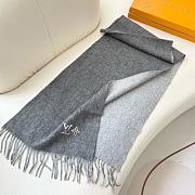 Okify Louis Vuitton Gray Cashmere Scarf 180x32cm - 4