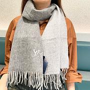 Okify Louis Vuitton Gray Cashmere Scarf 180x32cm - 1