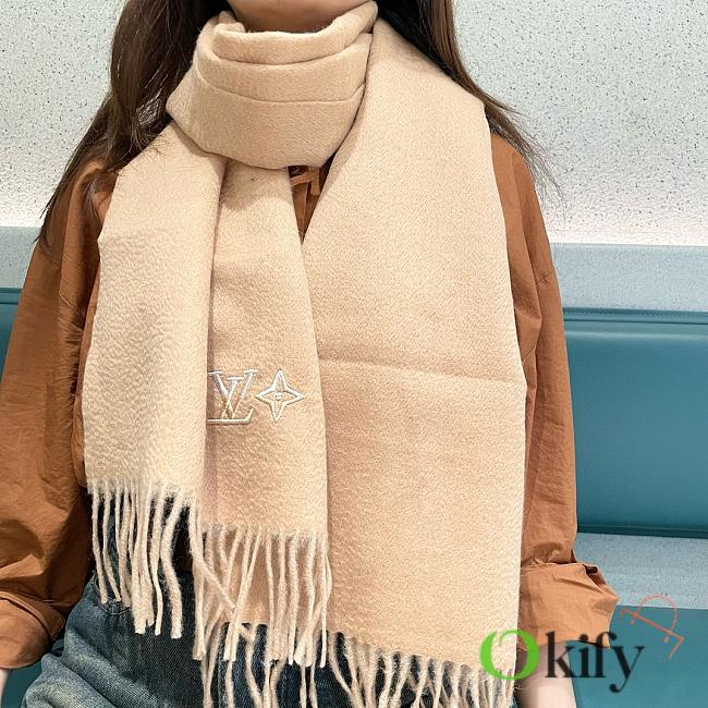 Okify Louis Vuitton Nude Cashmere Scarf 180x32cm - 1