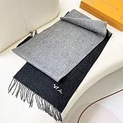 Okify Louis Vuitton Black Cashmere Scarf 180x32cm - 6