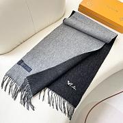 Okify Louis Vuitton Black Cashmere Scarf 180x32cm - 4