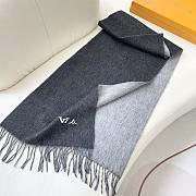 Okify Louis Vuitton Black Cashmere Scarf 180x32cm - 3