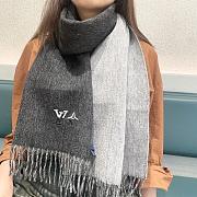 Okify Louis Vuitton Black Cashmere Scarf 180x32cm - 1