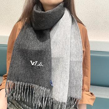 Okify Louis Vuitton Black Cashmere Scarf 180x32cm