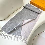 Okify Louis Vuitton Light Gray Cashmere Scarf 180x32cm - 6