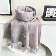 Okify Louis Vuitton Light Gray Cashmere Scarf 180x32cm - 4