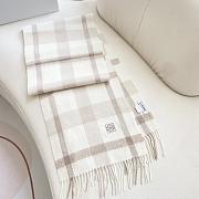 Okify Loewe White Cashmere Scarf 180x38cm - 6