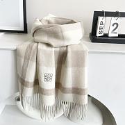 Okify Loewe White Cashmere Scarf 180x38cm - 5