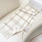 Okify Loewe White Cashmere Scarf 180x38cm - 4
