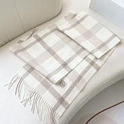 Okify Loewe White Cashmere Scarf 180x38cm - 3