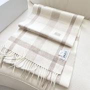 Okify Loewe White Cashmere Scarf 180x38cm - 2