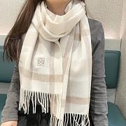 Okify Loewe White Cashmere Scarf 180x38cm - 1