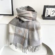 Okify Loewe Gray Cashmere Scarf 180x38cm - 6