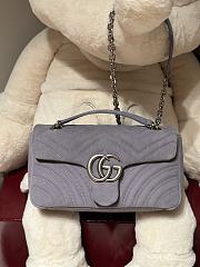 Okify Gucci Marmont Bag In Gray Suede 26x15x7cm - 1