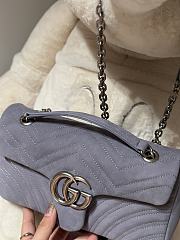 Okify Gucci Marmont Bag In Gray Suede 26x15x7cm - 6