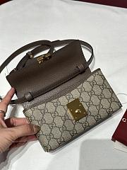 Okify Gucci Padlock Bag In Beige Canvas And Brown 18.5x11x5cm - 2