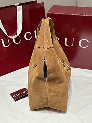 Okify Gucci Softbit Bag In Brown Suede 46x26x16cm - 6