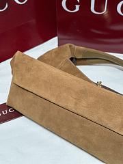 Okify Gucci Softbit Bag In Brown Suede 46x26x16cm - 4