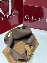 Okify Gucci Softbit Bag In Brown Suede 46x26x16cm - 5