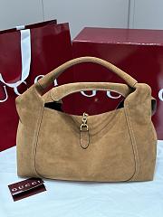 Okify Gucci Softbit Bag In Brown Suede 46x26x16cm - 2