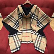 Okify Burberry Black And Beige Plaid Reversible Cashmere Scarf 176×120cm - 3