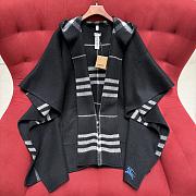 Okify Burberry Black Plaid Reversible Cashmere Scarf 176×120cm - 1