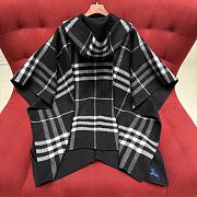 Okify Burberry Black Plaid Reversible Cashmere Scarf 176×120cm - 3